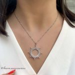 گردنبند خورشید نقره ای